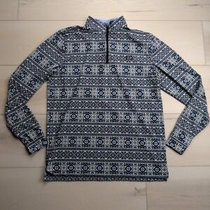 Good Good Golf 1/4 Zip Mens M Fair Isle Pullover Snowflake Performance Stretch